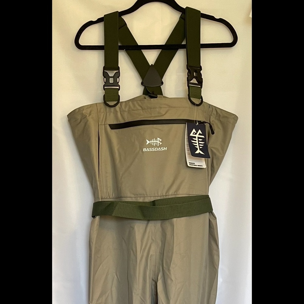 Bassdash Men's IMMERSE Breathable Waders - Stocking Foot Large Long 9-10 NEW